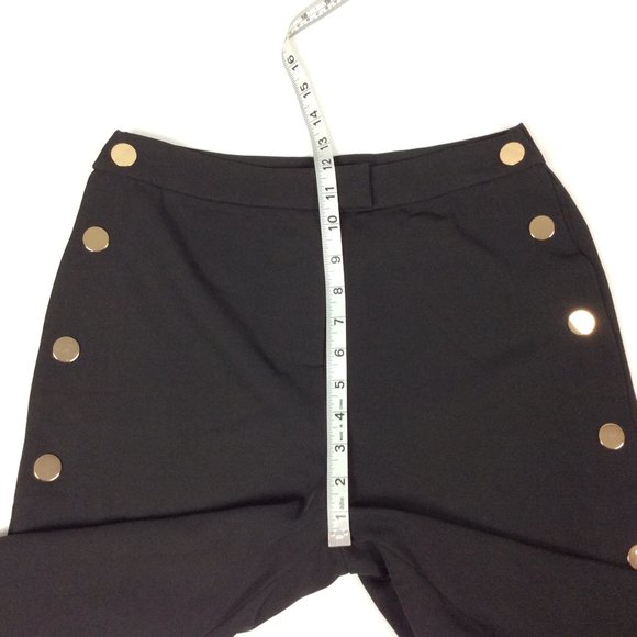 NWOT Wide Leg Trousers English Factory High Rise Snapside Black Modern Career S - Picture 11 of 13